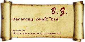 Barancsy Zenóbia névjegykártya